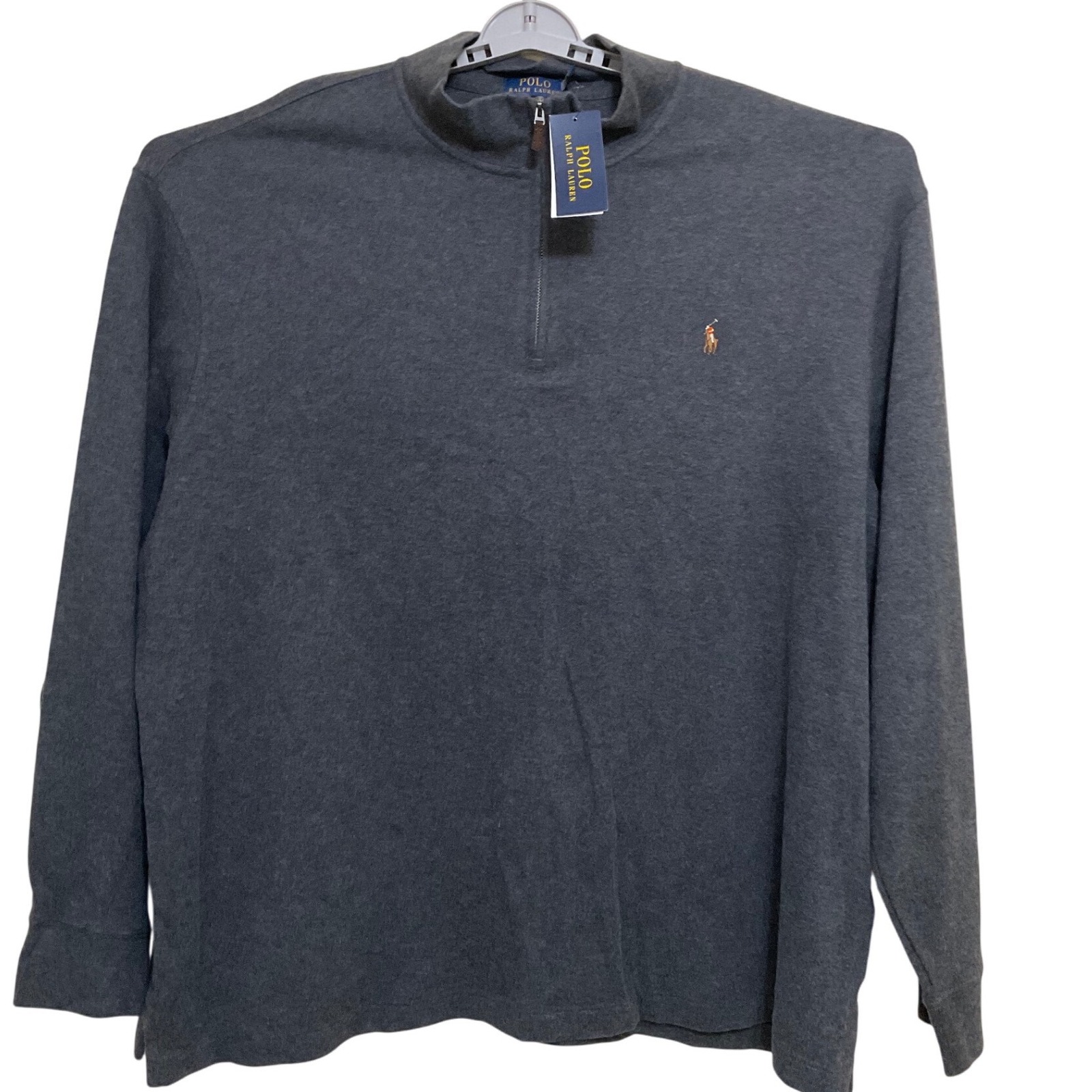 Polo Ralph Lauren Men's Gray Heather 3xb Long Sleeve Quarter Zip Shirt Nwt